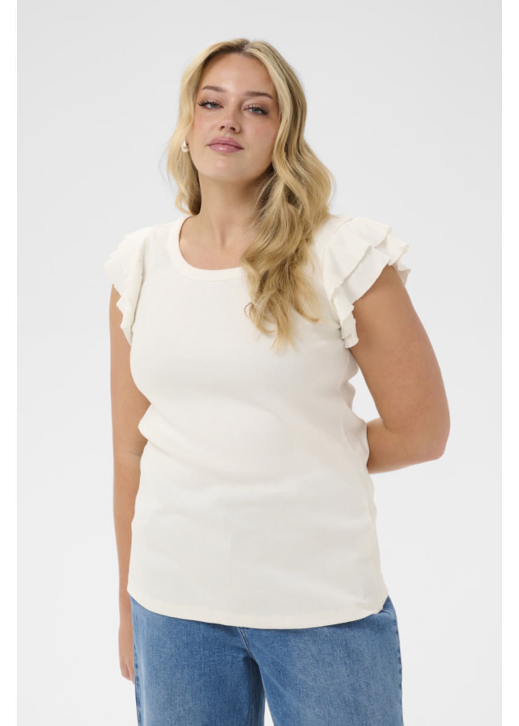 KAFFE KAFCUR SS26 KCCARINA FLOUNCE TOP