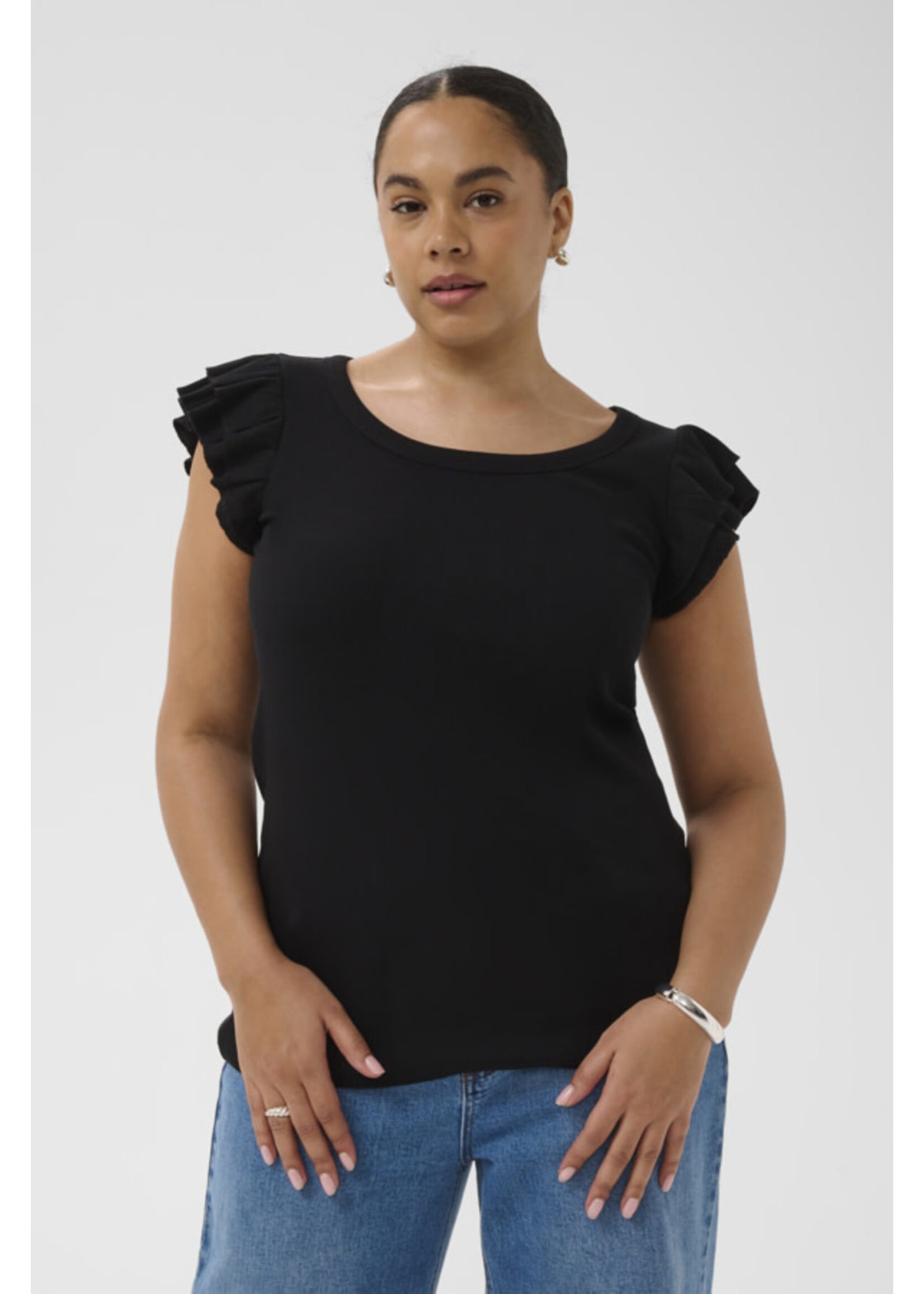 KAFFE KAFCUR SS26 KCCARINA FLOUNCE TOP