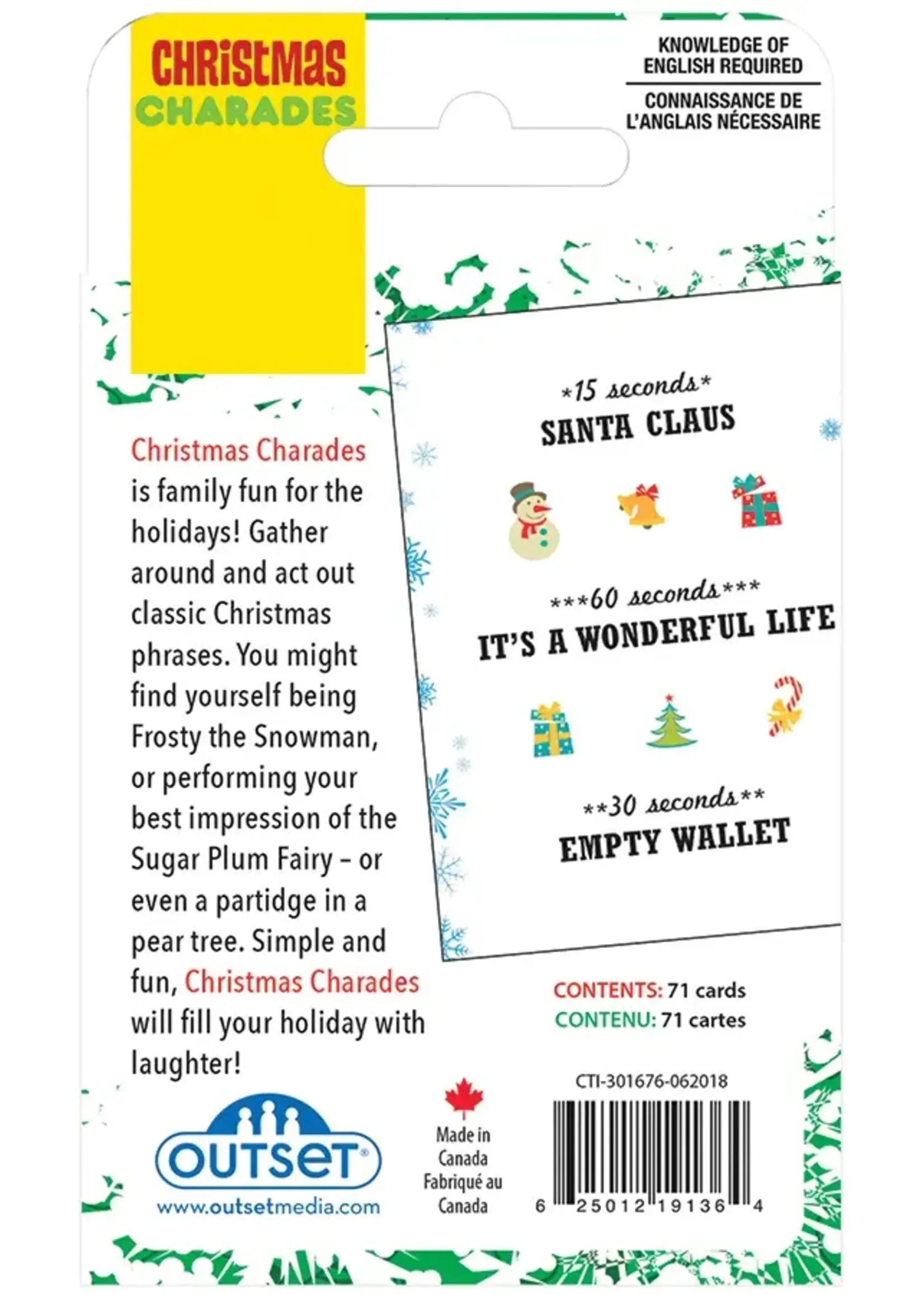 OUT CHRISTMAS CHARADES CARD  GAME