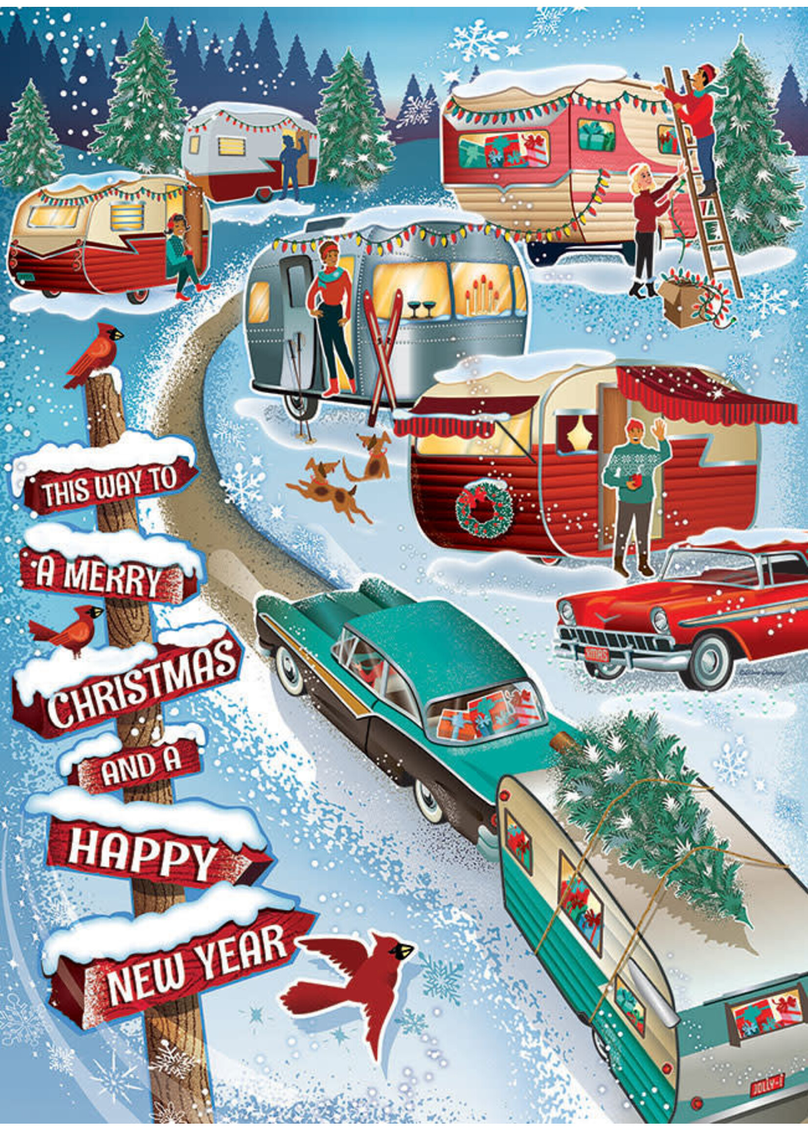 OUT 1000PC CHRISTMAS CAMPERS