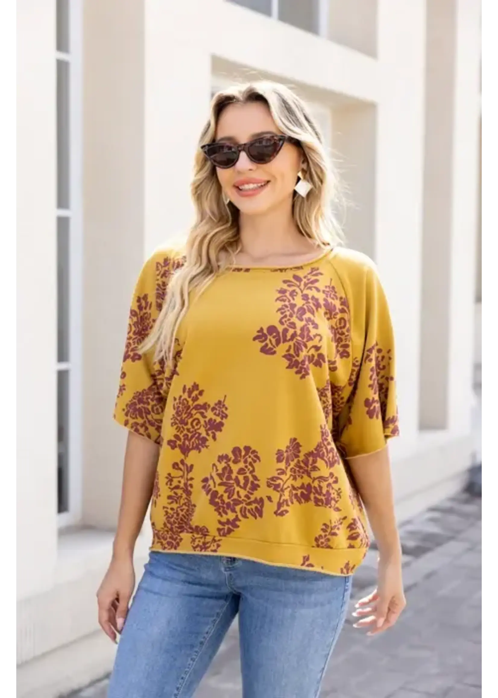 ORANGE FASHION VILLAGE OFV FW26 DANIELLE'S BRANCHING FLORAL TOP