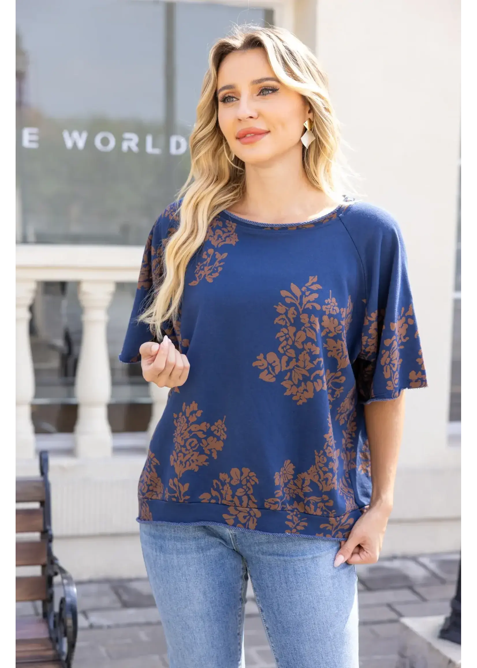 ORANGE FASHION VILLAGE OFV FW26 DANIELLE'S BRANCHING FLORAL TOP