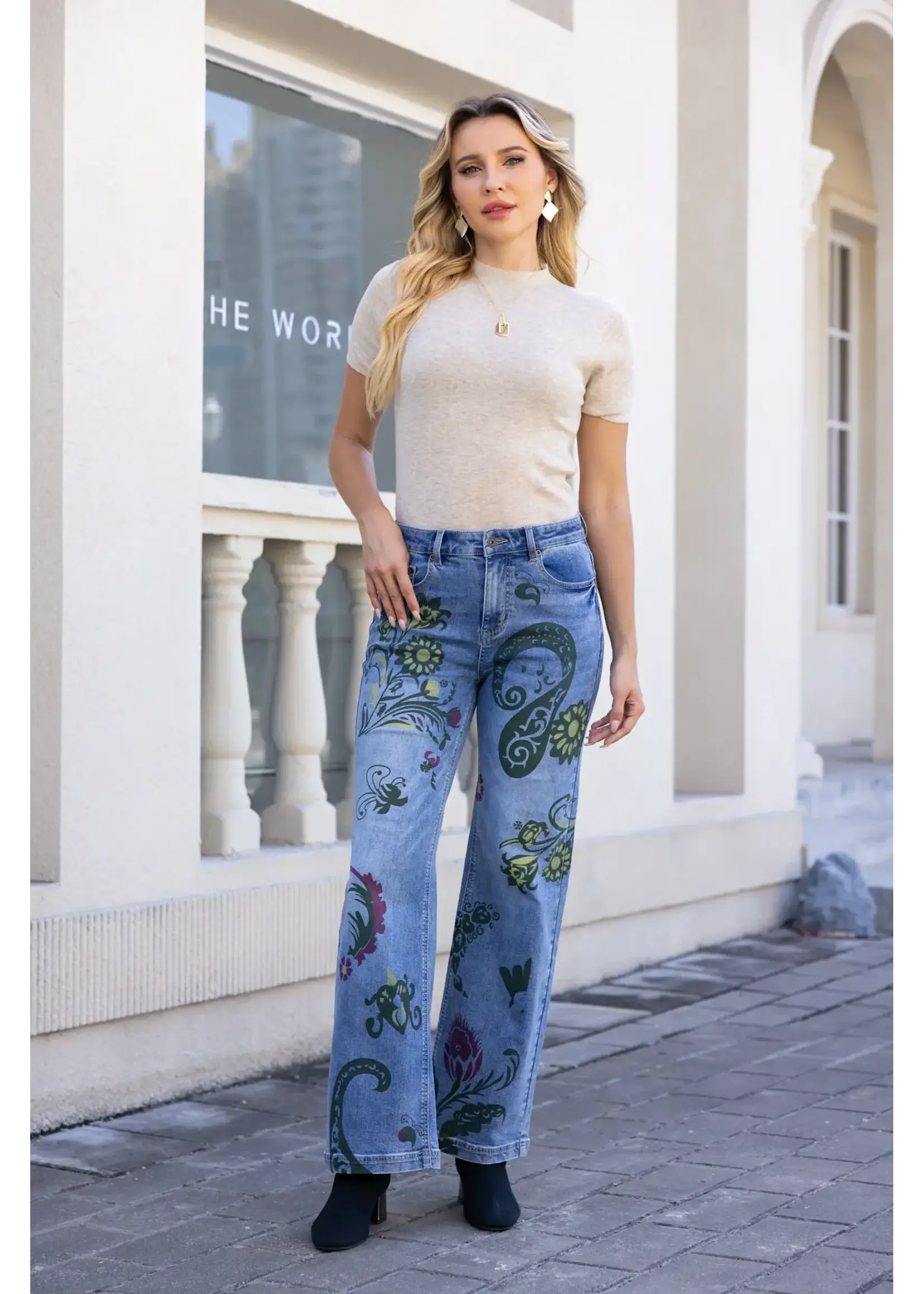 ORANGE FASHION VILLAGE OFV FW26 PAISLEY PRINT DENIM