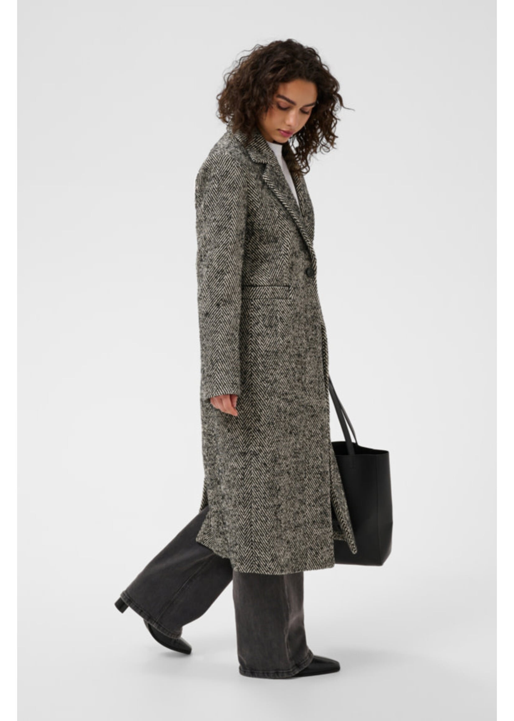 KAFFE KAF FW26 KAOFELIA HERRINGBONE COAT