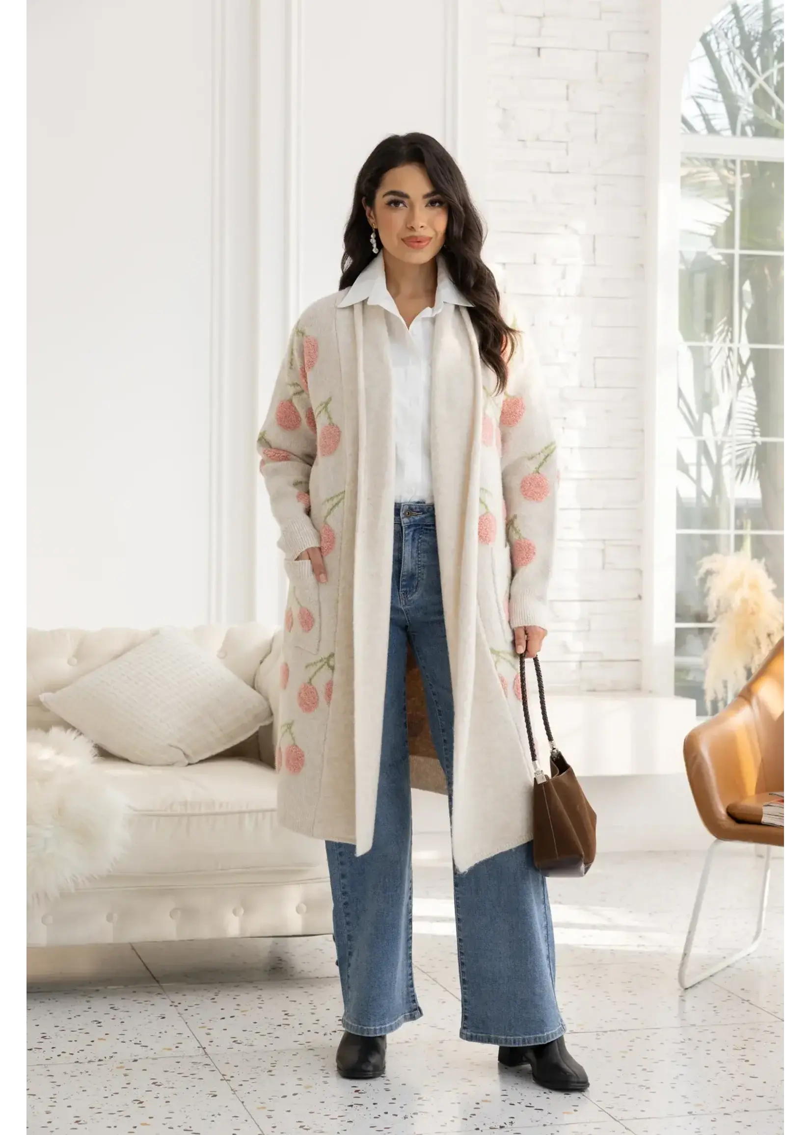 ORANGE FASHION VILLAGE OFV FW26  SWEET CHERRY CARDIGAN