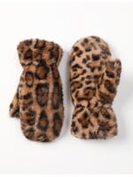 WELLCO WEL FAUX FUR MITTEN -  LEOPARD CAMEL