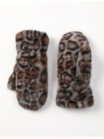 WELLCO WEL FAUX FUR MITTEN -  LEOPARD GREY