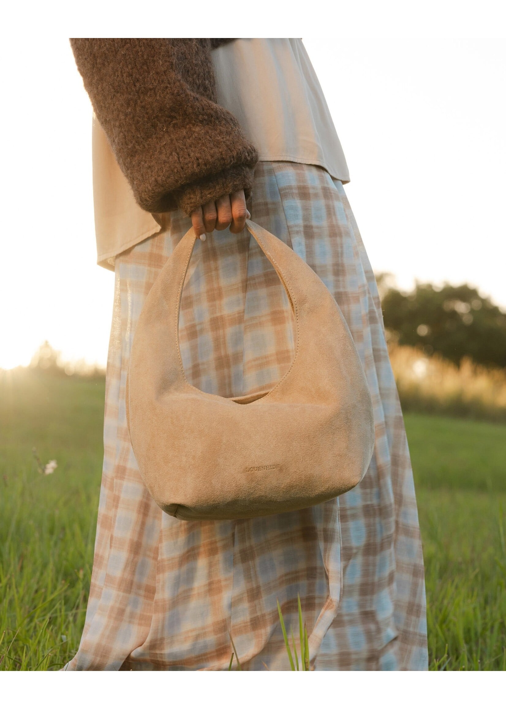 Mini Monaco Shoulder Bag - Suede Blonde