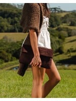 Luka Suede Clutch Crossbody - Chocolate