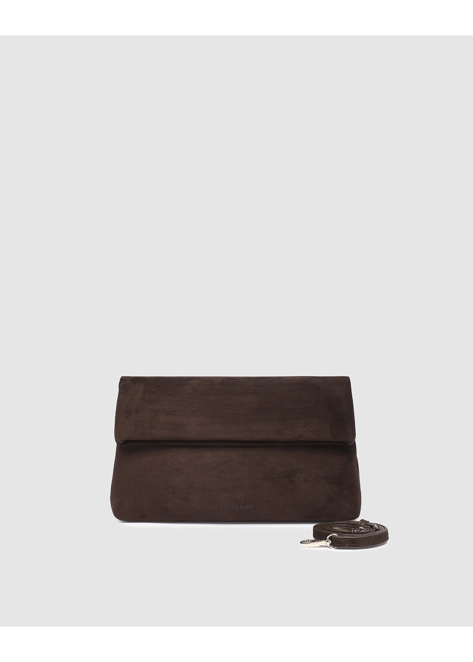 Luka Suede Clutch Crossbody - Chocolate