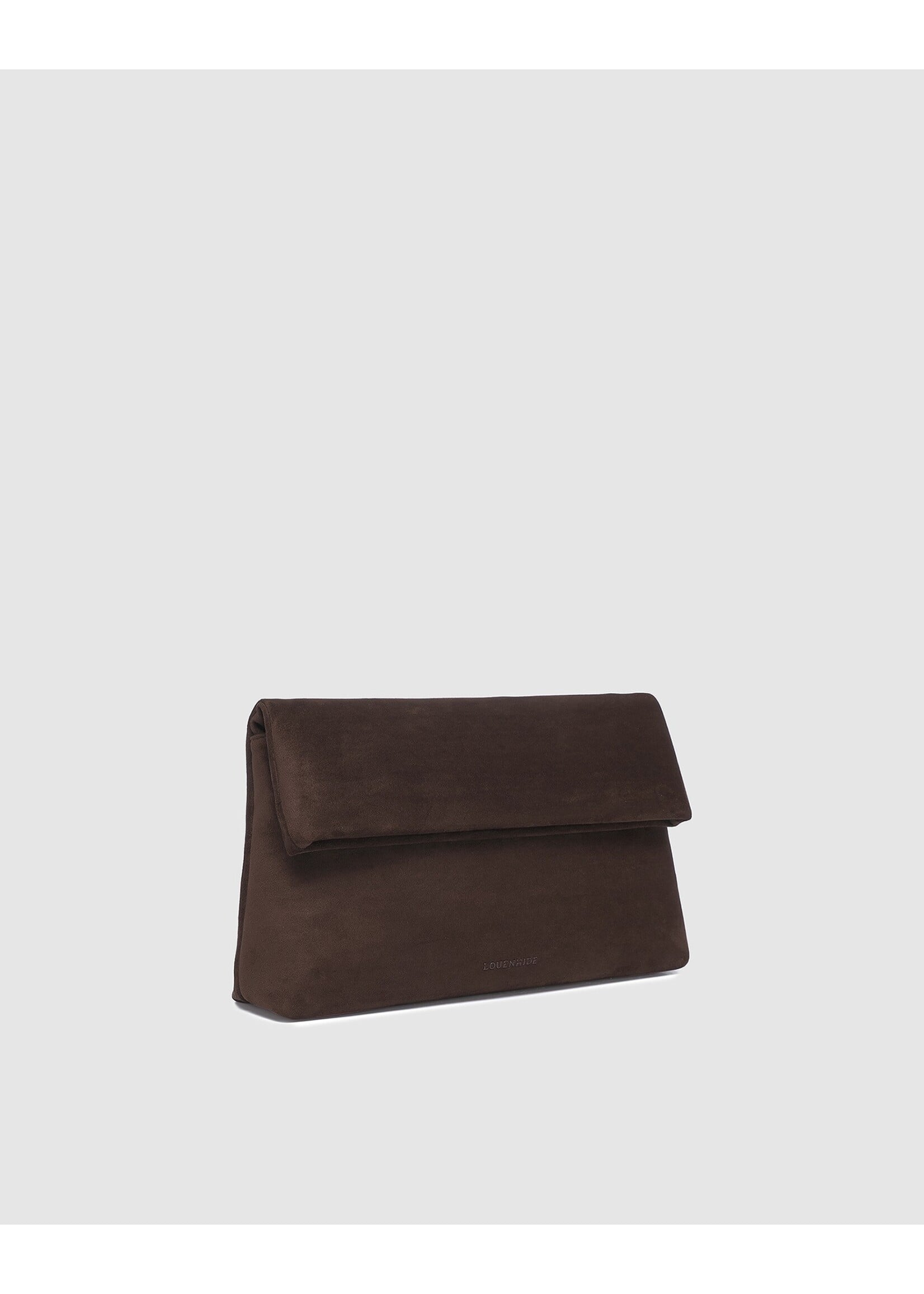 Luka Suede Clutch Crossbody - Chocolate