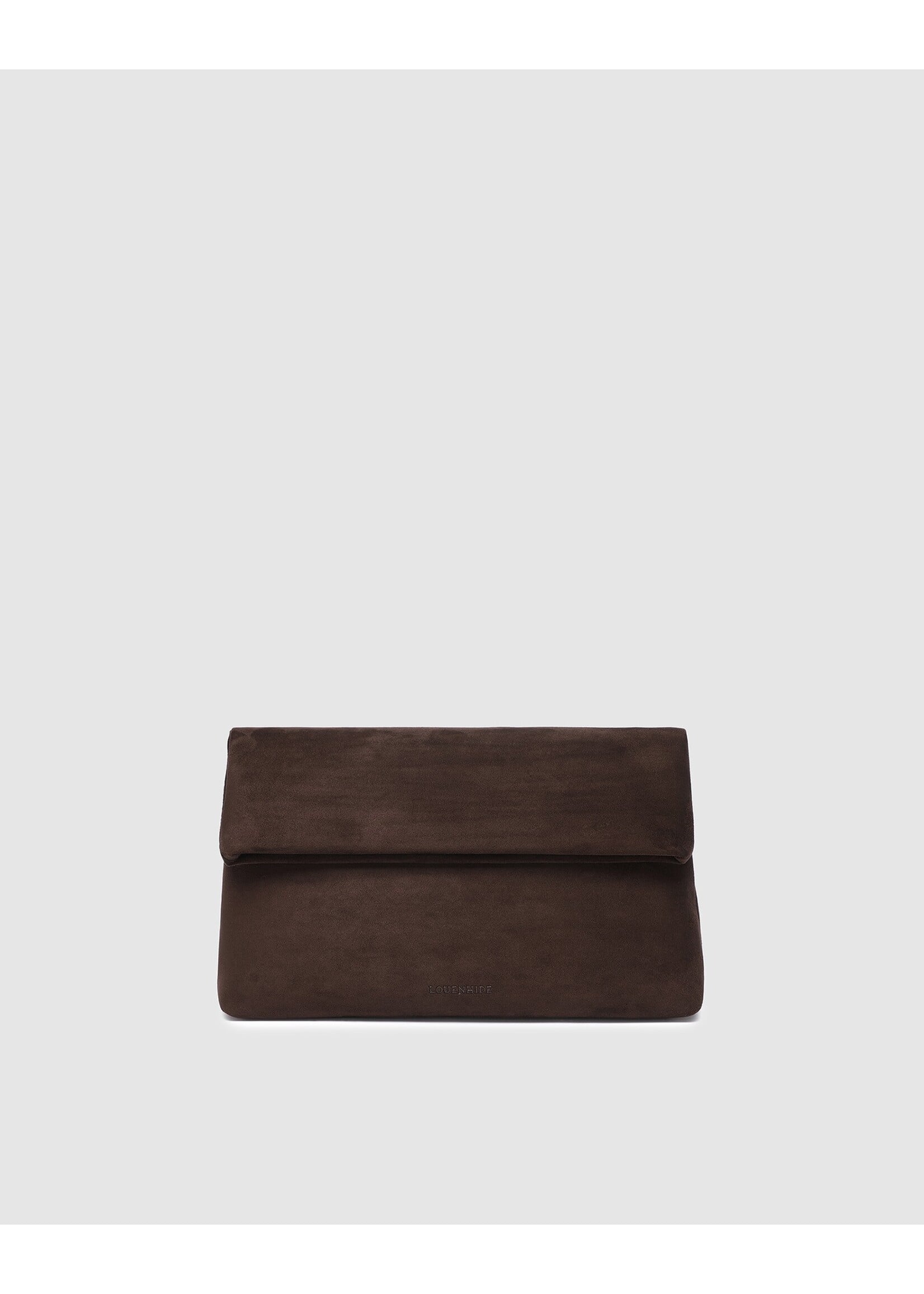 Luka Suede Clutch Crossbody - Chocolate