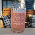 Cash & Carry "I have multiple personalities..." glass mug