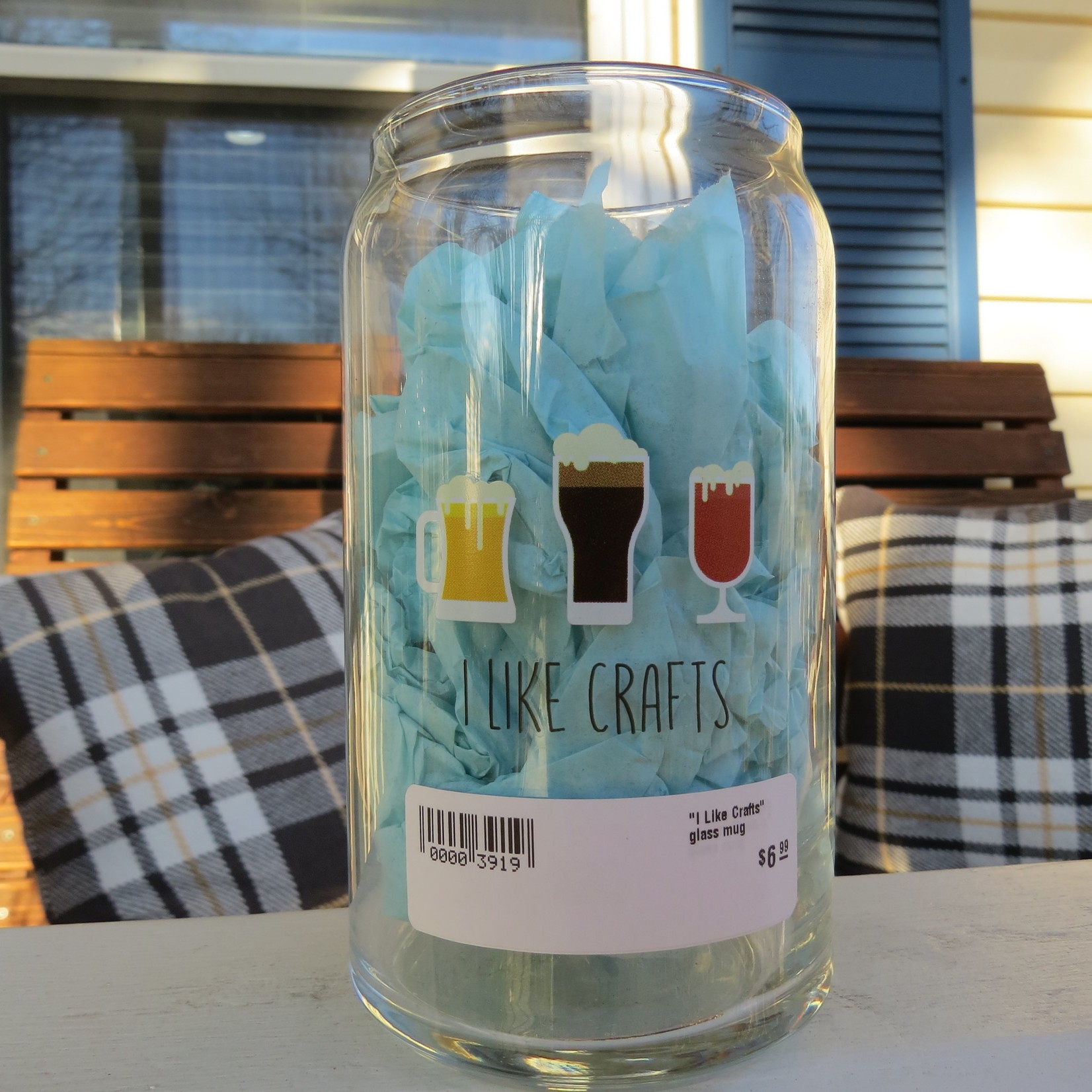 Cash & Carry "I Like Crafts" glass mug