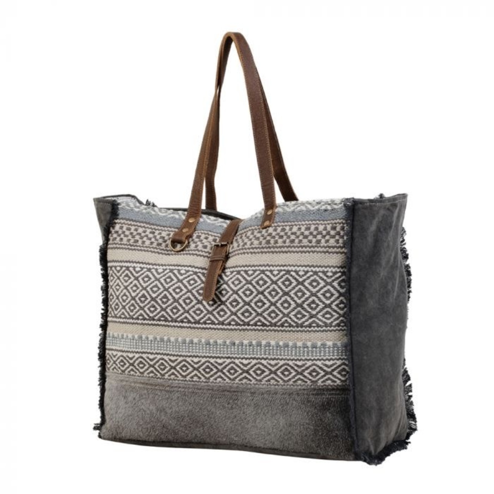 Myra Bags Minimal Rhombus Patterned Weekender Bag