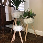 Cash & Carry Tall 3 Piece White Baskets