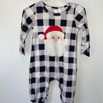 Yawoo Garments Boys plaid Santa long sleeve romper