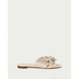 LOEFFLER RANDALL LOEFFLER RANDALL DAPHNE KNOT FLAT SANDAL - PLATINUM