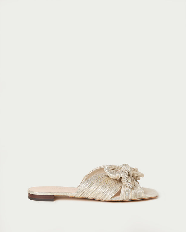 LOEFFLER RANDALL LOEFFLER RANDALL DAPHNE KNOT FLAT SANDAL - PLATINUM