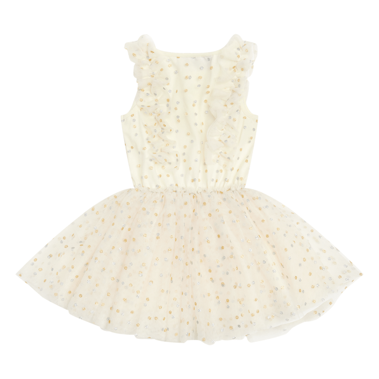 ROCK YOUR BABY Rock Your Baby Cream Dot Circus Dress