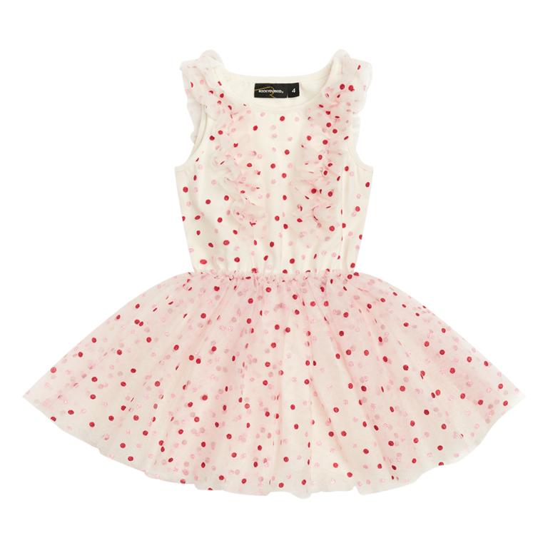 ROCK YOUR BABY Rock Your Baby Pink Dot Circus Dress