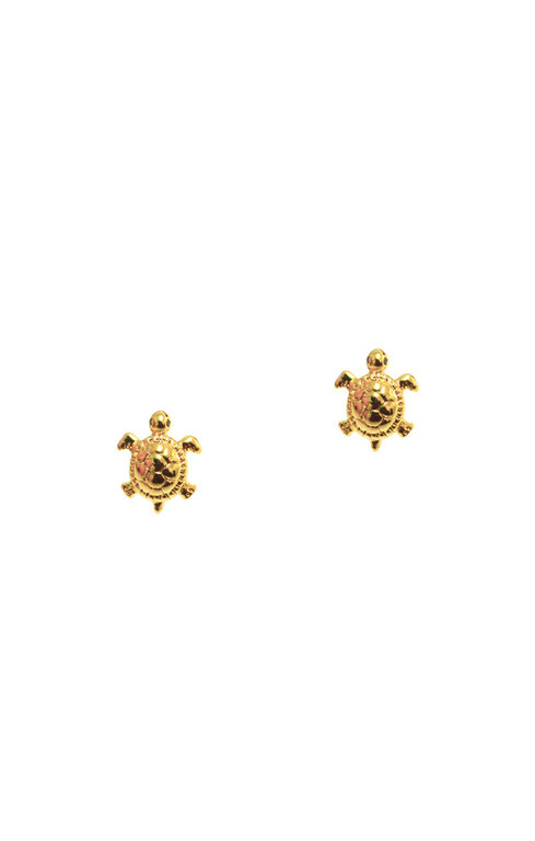 TAI Tai Pave CZ Gold Turtle Studs Earrings