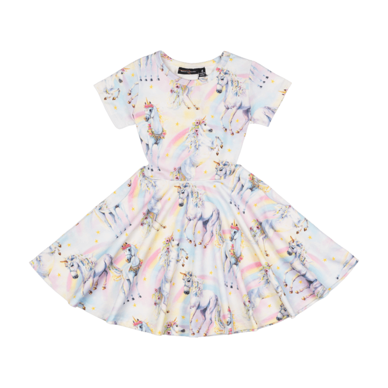 ROCK YOUR BABY ROCK YOUR BABY SORBET UNICORN SS WAISTED DRESS