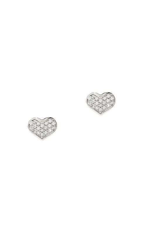 TAI TAI Cz Heart Stud Earrings Silver