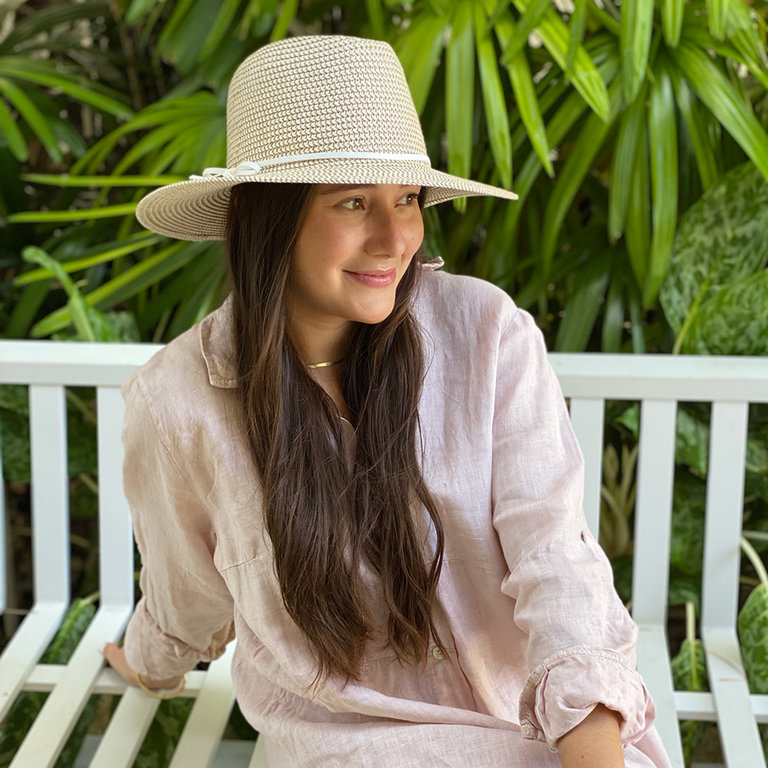 PHYSICIAN ENDORSED ESME TOYO TWEED FEDORA - WHITE