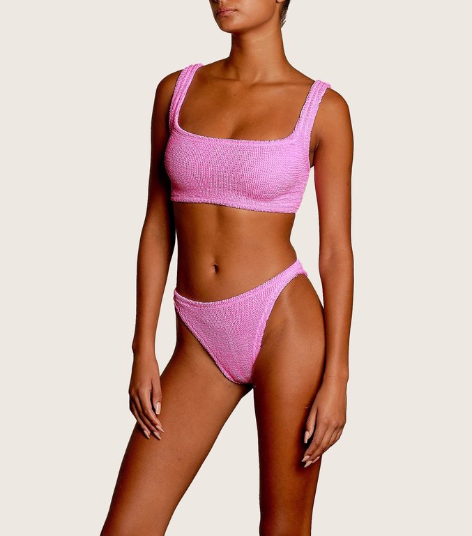 HUNZA G HUNZA G XANDRA 2PC  BIKINI CRINKLE BUBBLEGUM