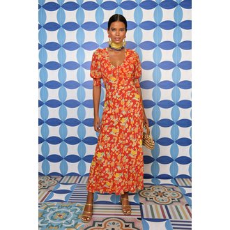 RIXO Rixo Sathya Floral Coral