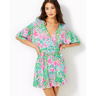 LILLY PULITZER LILLY PULITZER PARIGI SKORT ROMPER AMALFI BLUE LEAF IT WILD