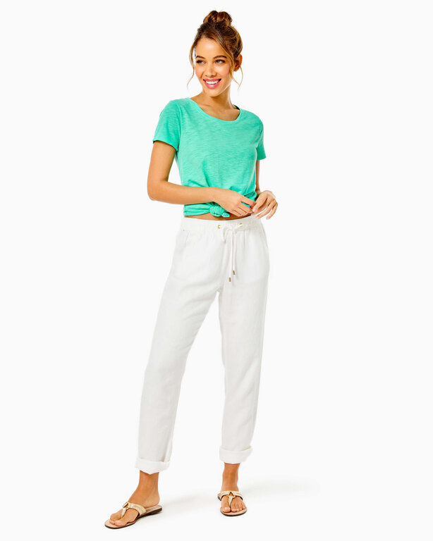 LILLY PULITZER LILLY PULITZER TARON LINEN PANT CELESTIAL BLUE
