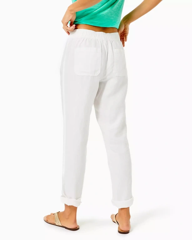 LILLY PULITZER LILLY PULITZER TARON LINEN PANT CELESTIAL BLUE
