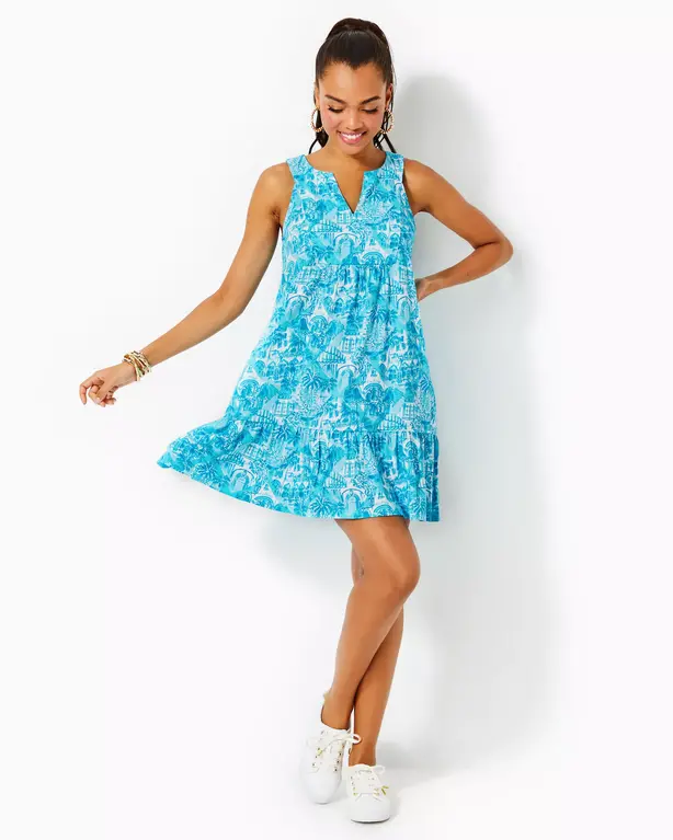 LILLY PULITZER LILLY PULITZER LINDY DRESS AMALFI BLUE SUNNY STATE OF MIND