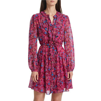 SALONI SALONI TILLY RUFFLE-C DRESS  MOMOKA MAGENTA