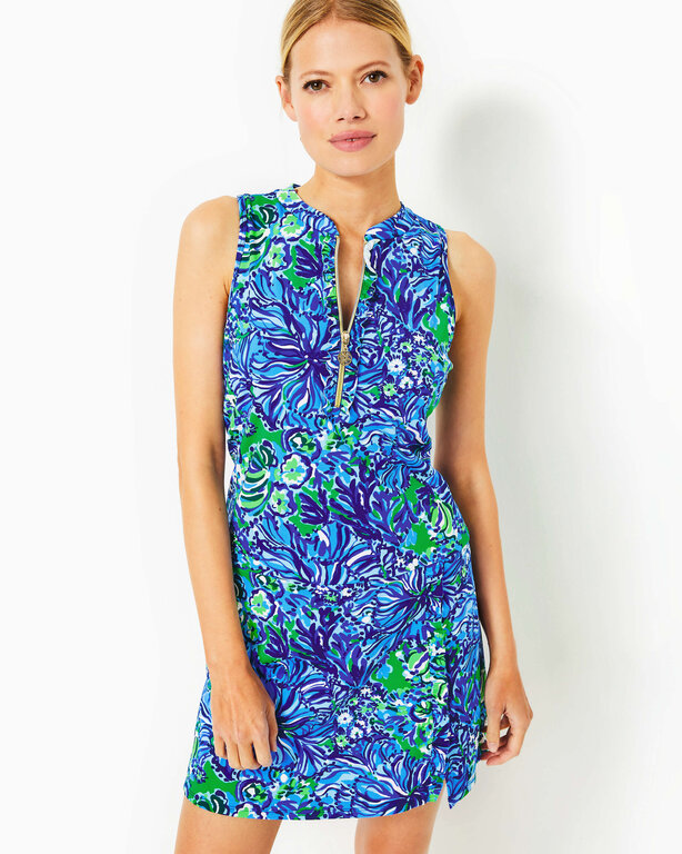 LILLY PULITZER LILLY PULITZER COLADA DRESS UPF 50+ ABACO BLUE IN TURTLE AWE