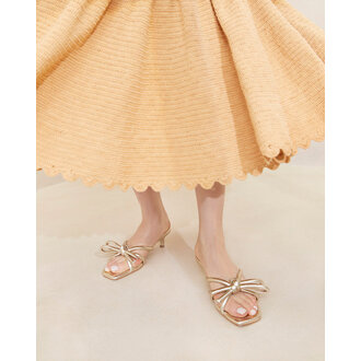 LOEFFLER RANDALL LOEFFLER RANDALL NEELY KITTEN HEEL SANDAL - CHAMPAGNE