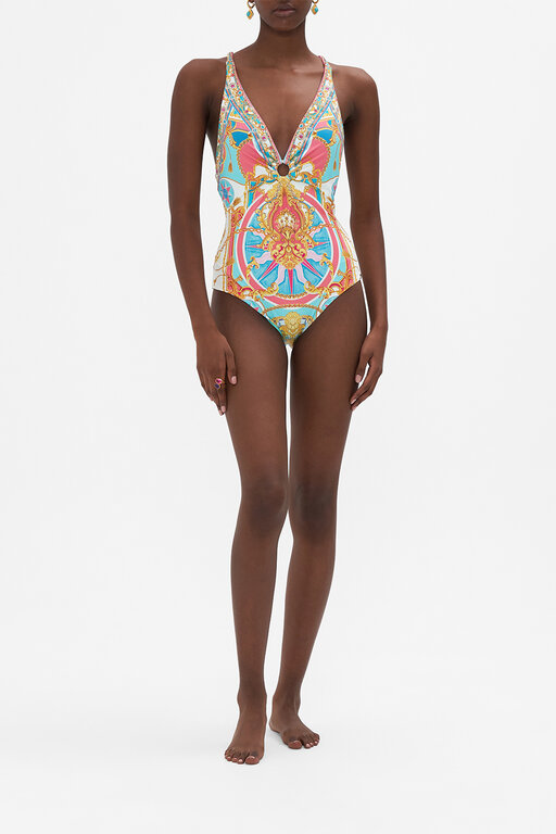 CAMILLA CAMILLA  RING DETAIL PLUNGE ONE PIECE SAIL AWAY WITH ME
