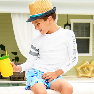 SNAPPER ROCK SNAPPER ROCK ROCK THE BOARD LS RASH TOP WHITE