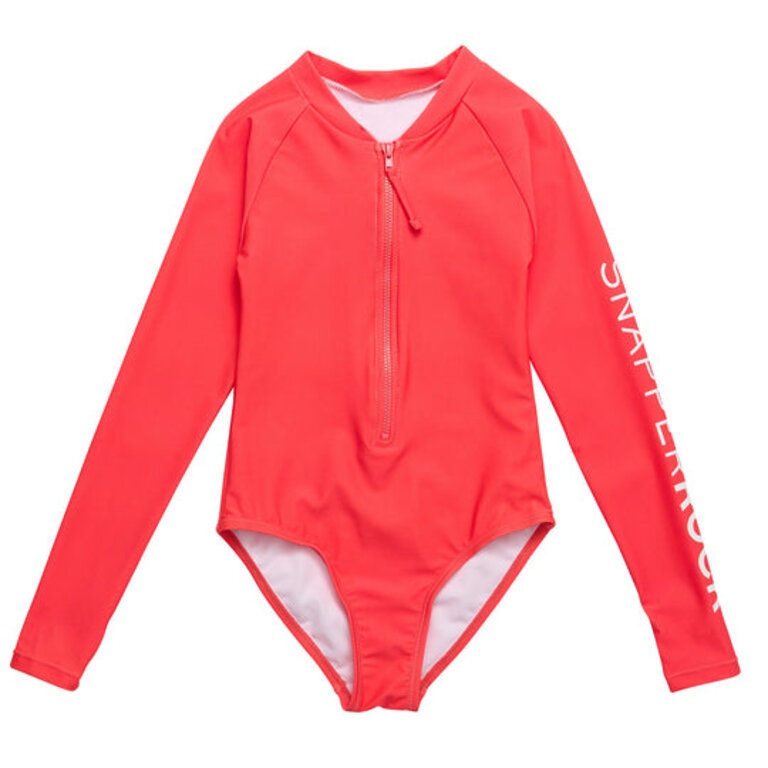 SNAPPER ROCK SNAPPER ROCK WATERMELON SUSTAINABLE LS SURF SUIT RED