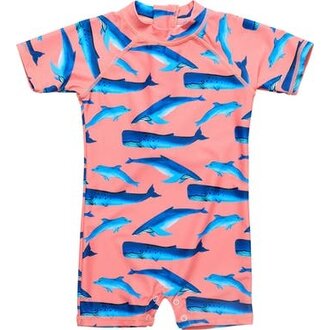 SNAPPER ROCK SNAPPER ROCK WHALE TAIL SS SUNSUIT PEACH
