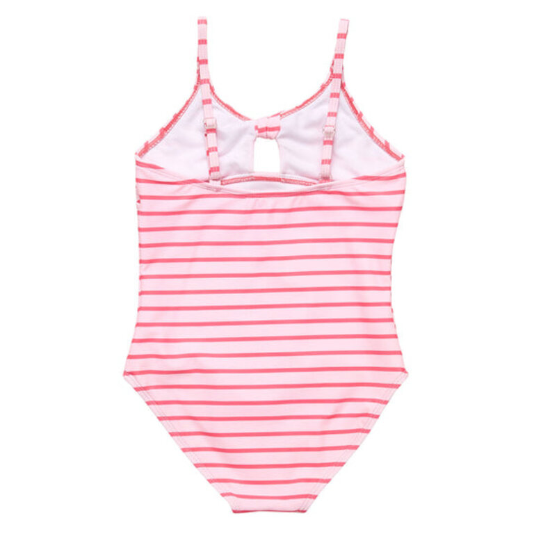 SNAPPER ROCK SNAPPER ROCK CORAL STRIPE SUSTAINABLE BOW SWIMSUIT CORAL