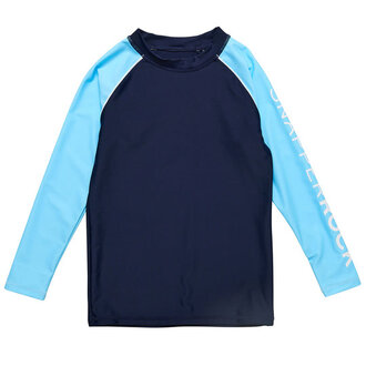 SNAPPER ROCK SNAPPER ROCK NAVY LT BLUE SLEEVE LS RASH TOP BLUE