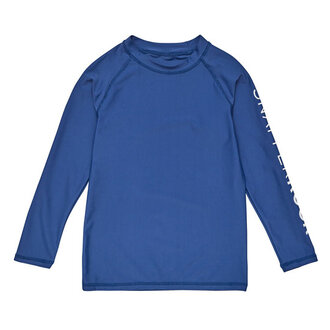 SNAPPER ROCK SNAPPER ROCK DENIM LOGO LS RASH TOP BLUE