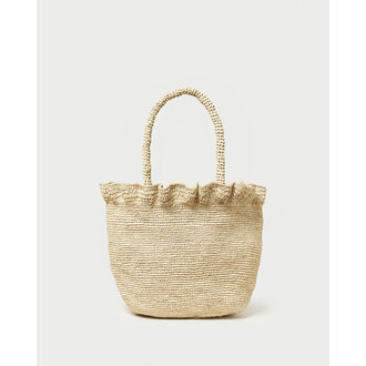 LOEFFLER RANDALL LOEFFLER RANDALL RAFFIA WOVEN TOTE WITH RUFFLE