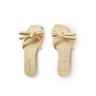 LOEFFLER RANDALL LOEFFLER RANDALL HADLEY LEATHER BOW FLAT SANDAL NATURAL