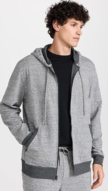 FAHERTY FAHERTY double knit zip hoodie light carbon heather