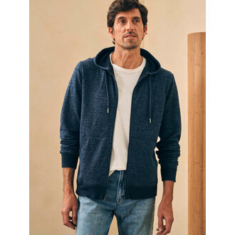 FAHERTY FAHERTY double knit zip hoodie varsity navy heather