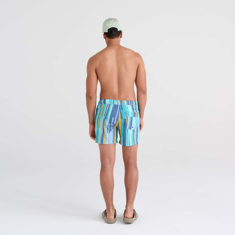 SAXX OH BUOY 2N1 5"VOLLEY SWIM SHORT - SOFT STRIPE - AQUA SPLASH